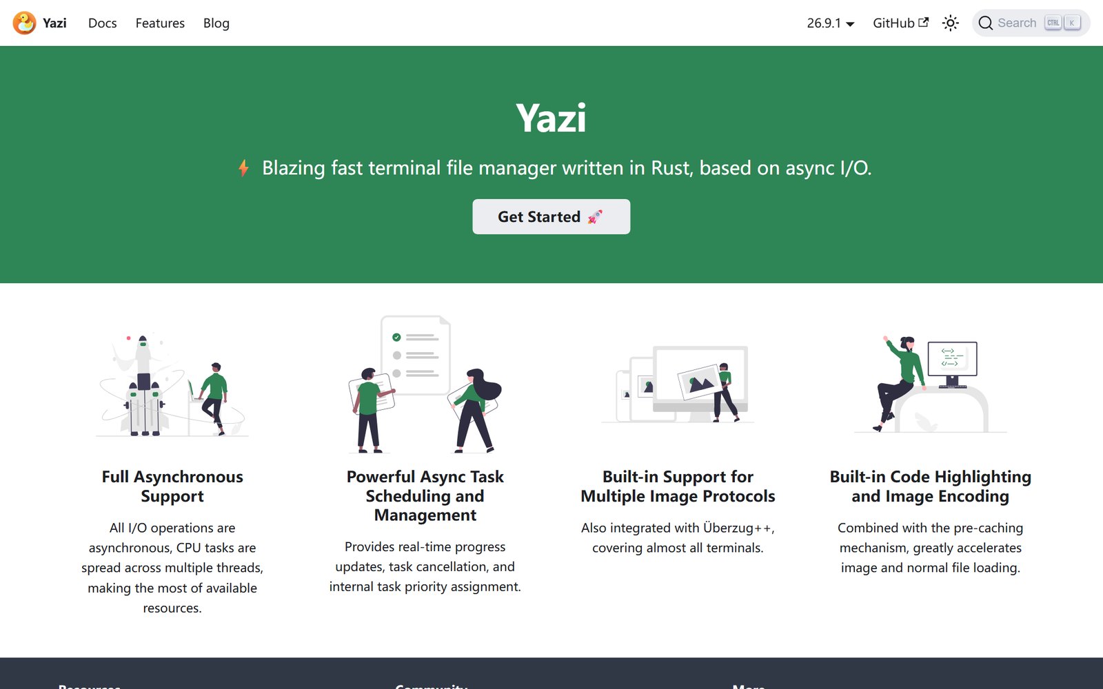Yazi 官方文档站首页