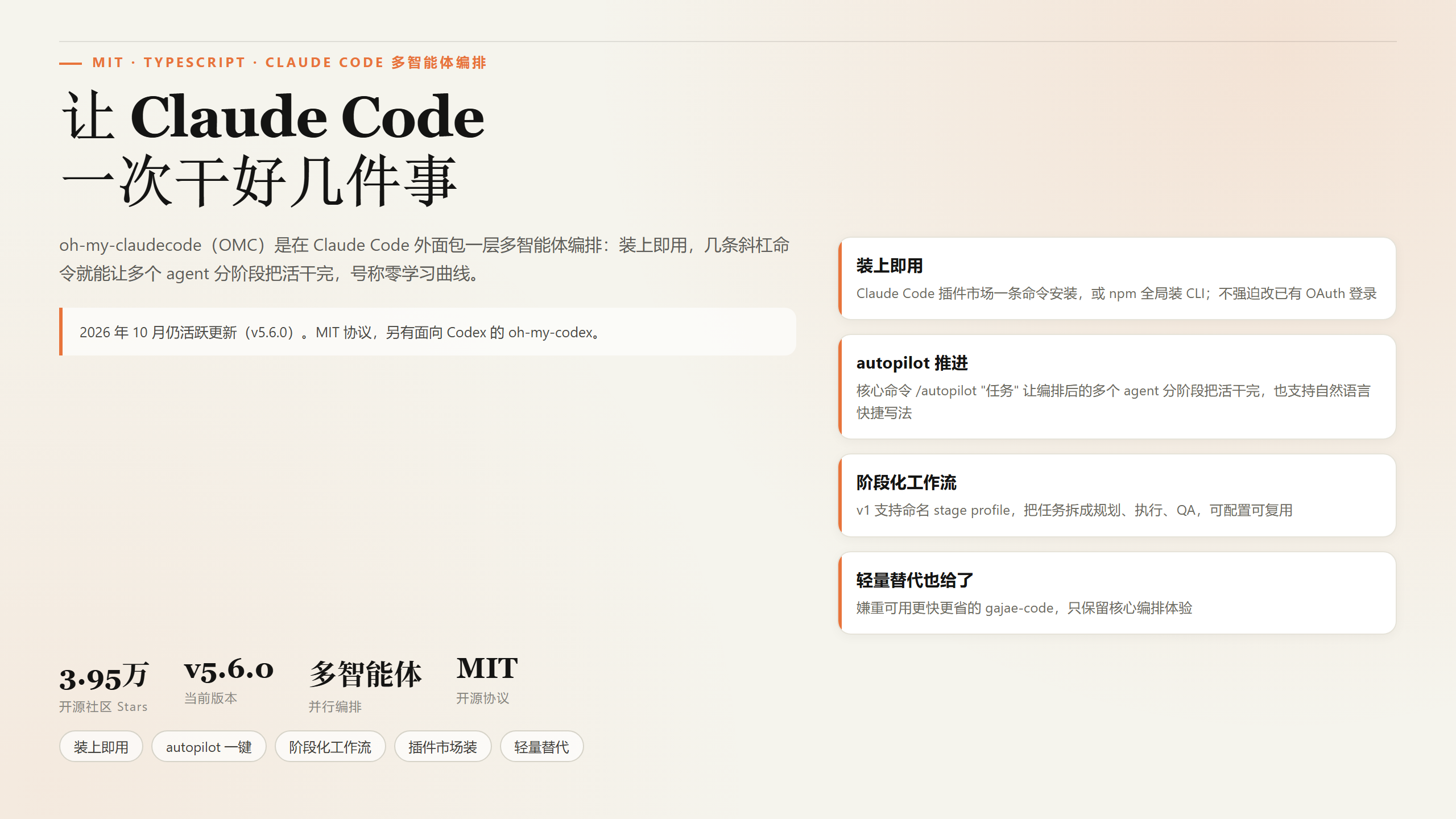 oh-my-claudecode 封面