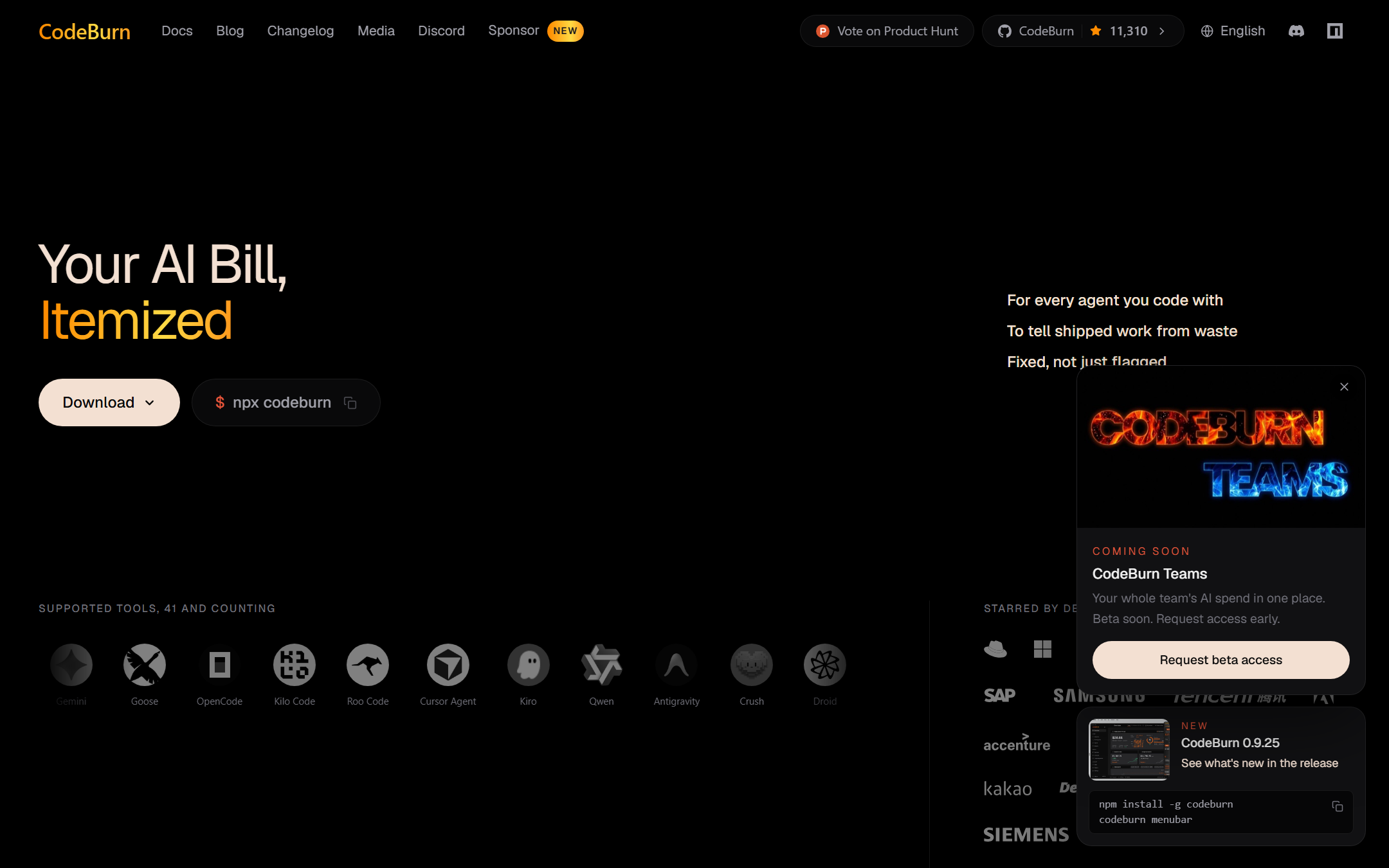 codeburn 官方主页