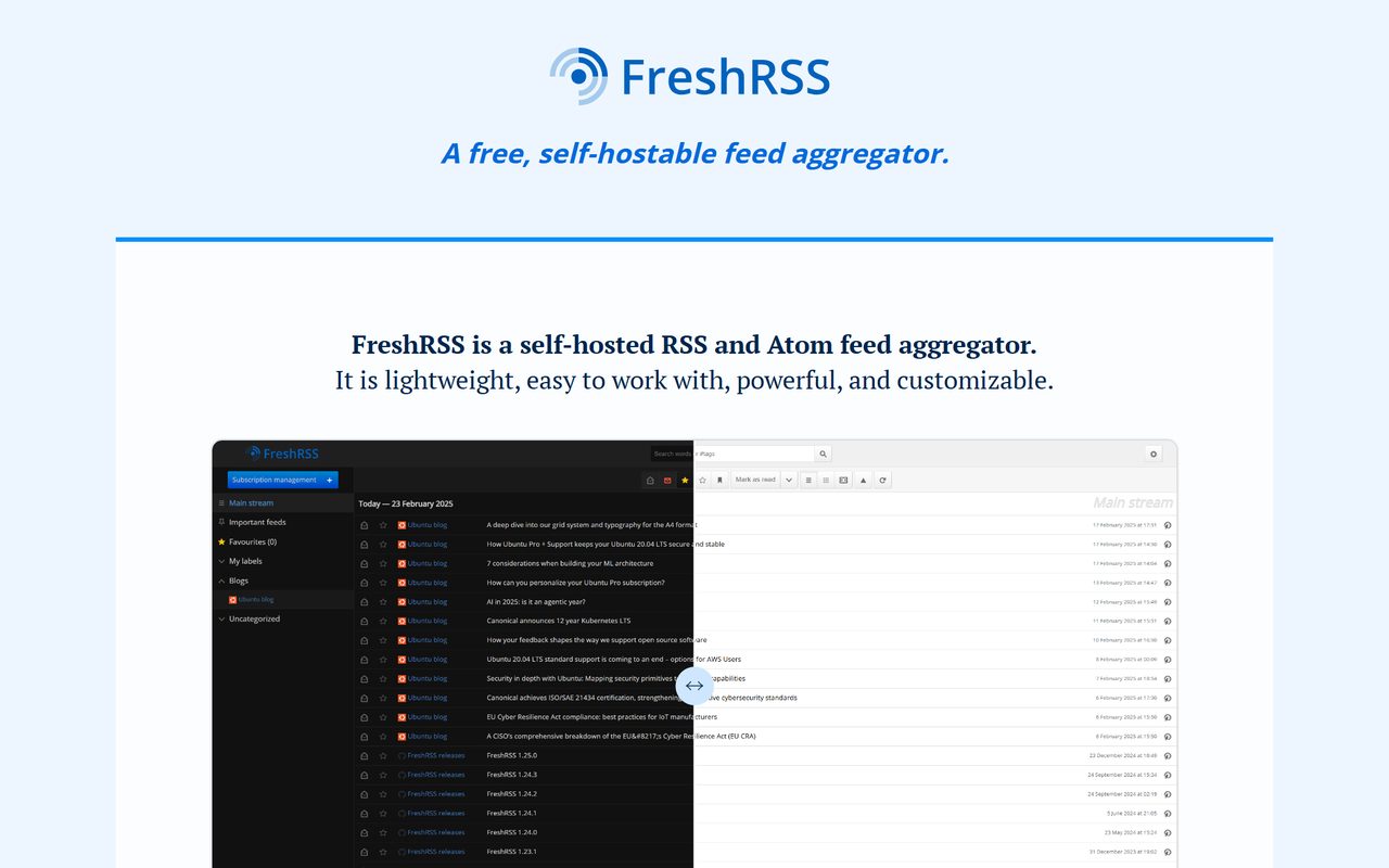 FreshRSS 官网