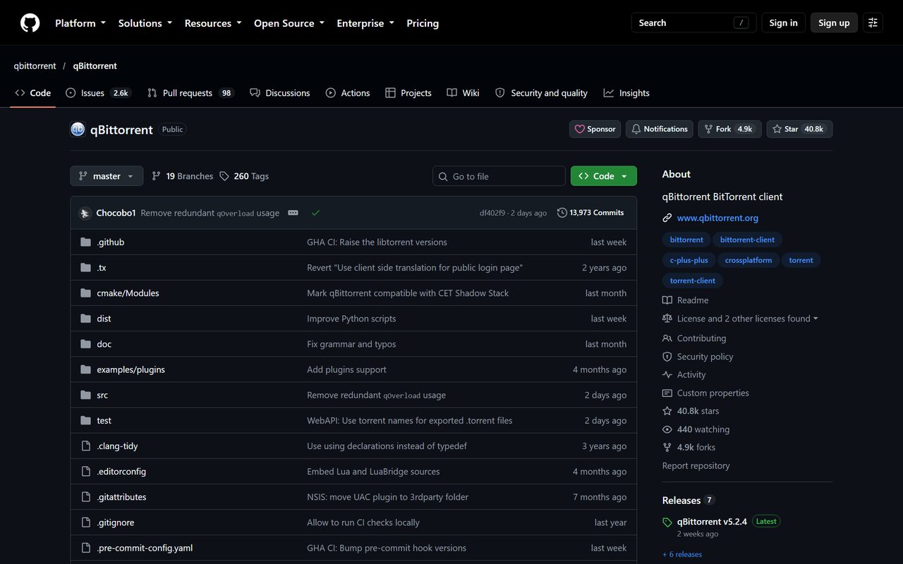 qBittorrent 仓库主页